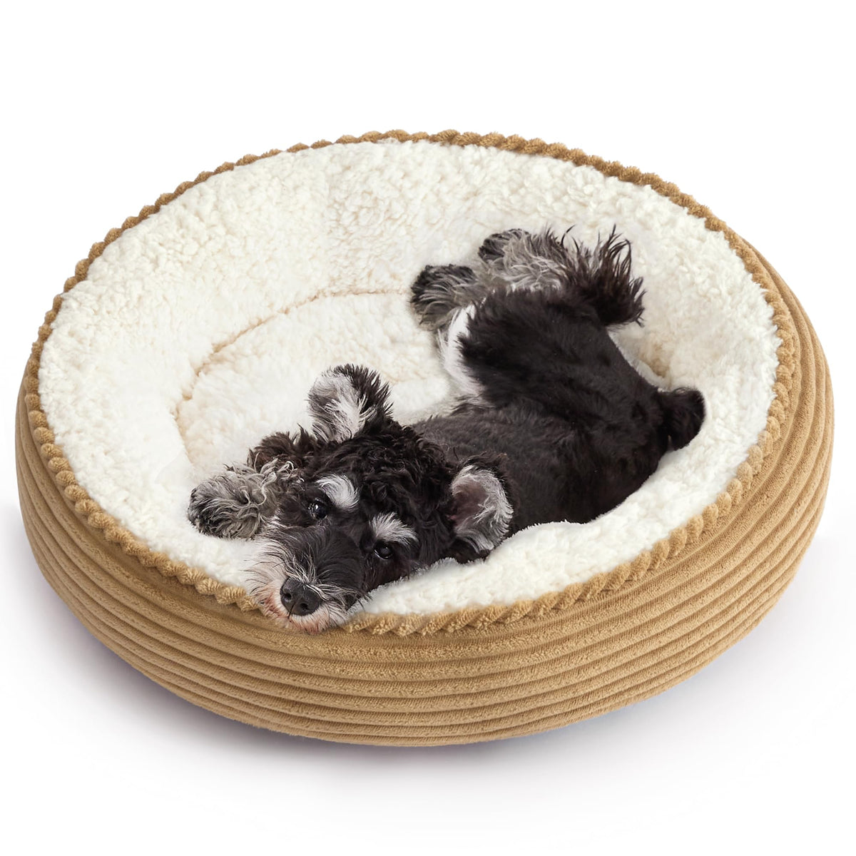 Love's cabin Round Donut Cat and Dog Cushion Bed, 20in Bed for Cats or Small Dogs, Anti-Slip & Water-Resistant Bottom, Super Soft Durable Fabric Pet Beds, Washable Luxury Cat & Dog Bed Gray