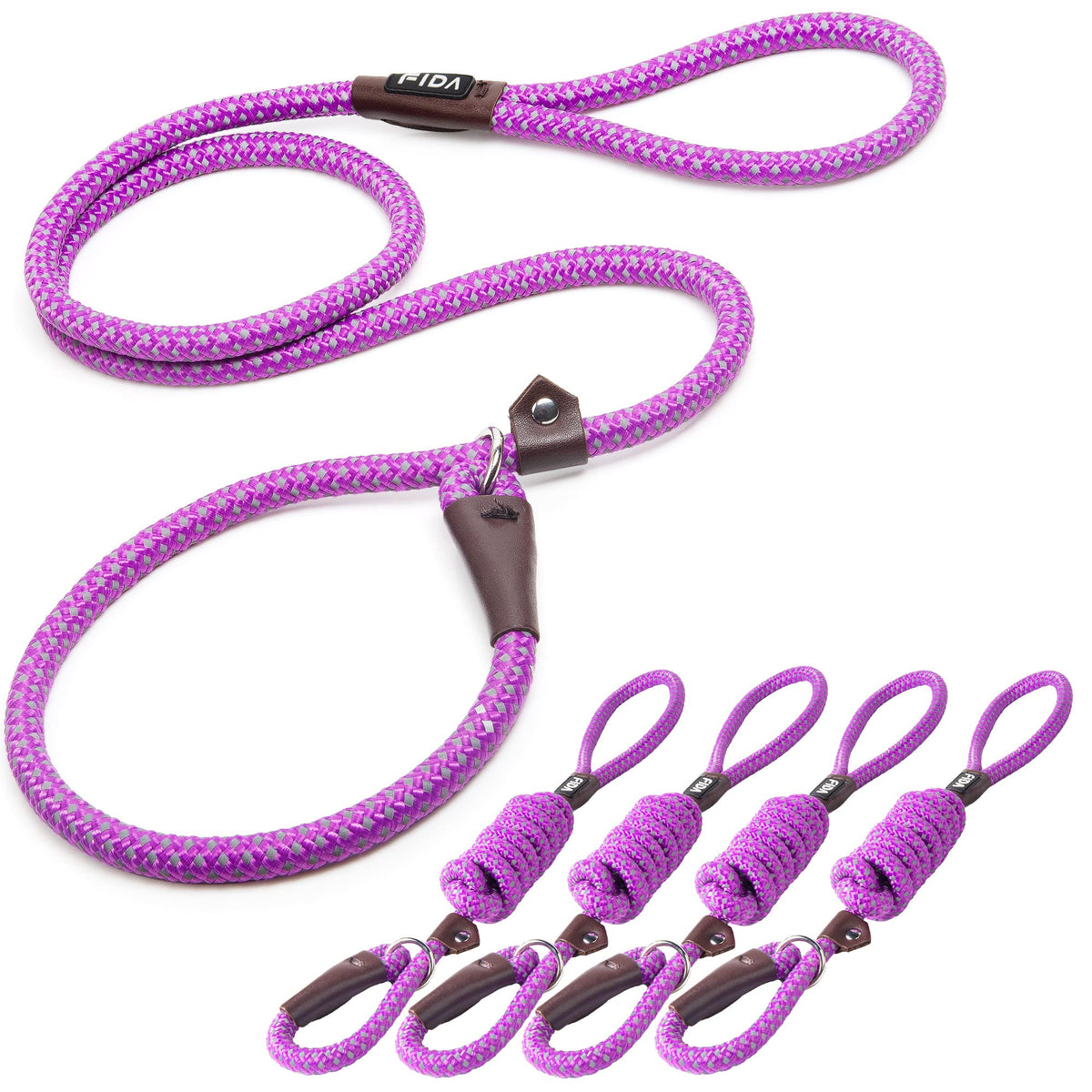 Fida Durable Slip Lead Dog Leash, 6 FT x 1/2" Dog Training Leash, Green