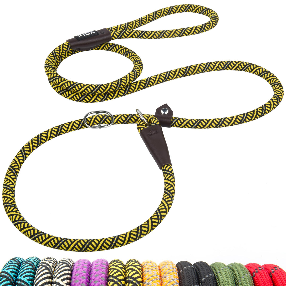 Fida Durable Slip Lead Dog Leash, 6 FT x 1/2" Dog Training Leash, Green