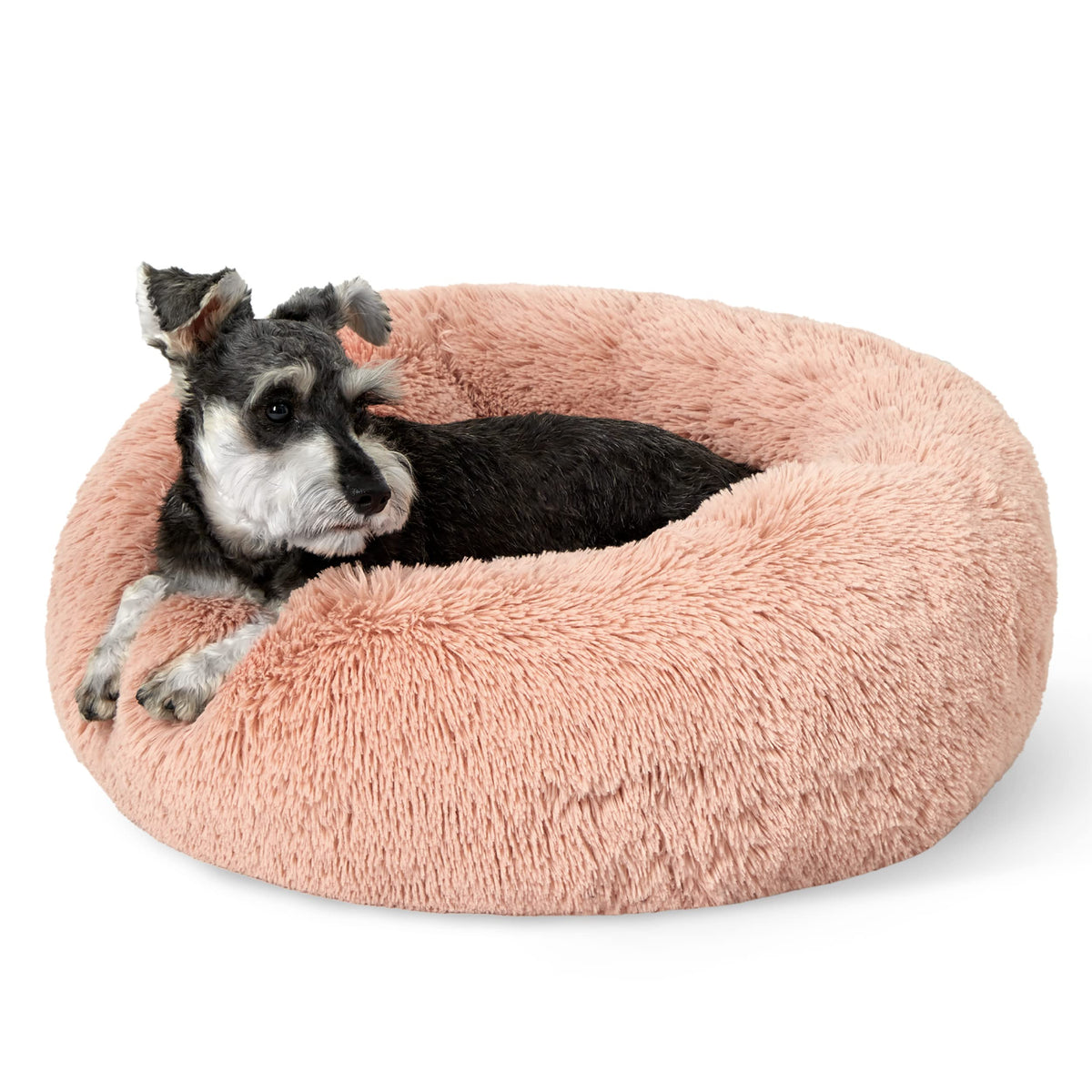 Bedsure Calming Dog Bed Medium Size Dog Donut Washable Pet Bed,30ins Camel