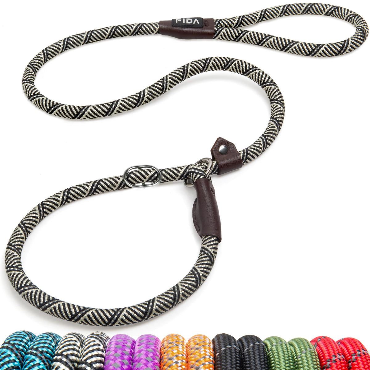 Fida Durable Slip Lead Dog Leash, 6 FT x 1/2" Dog Training Leash, Green