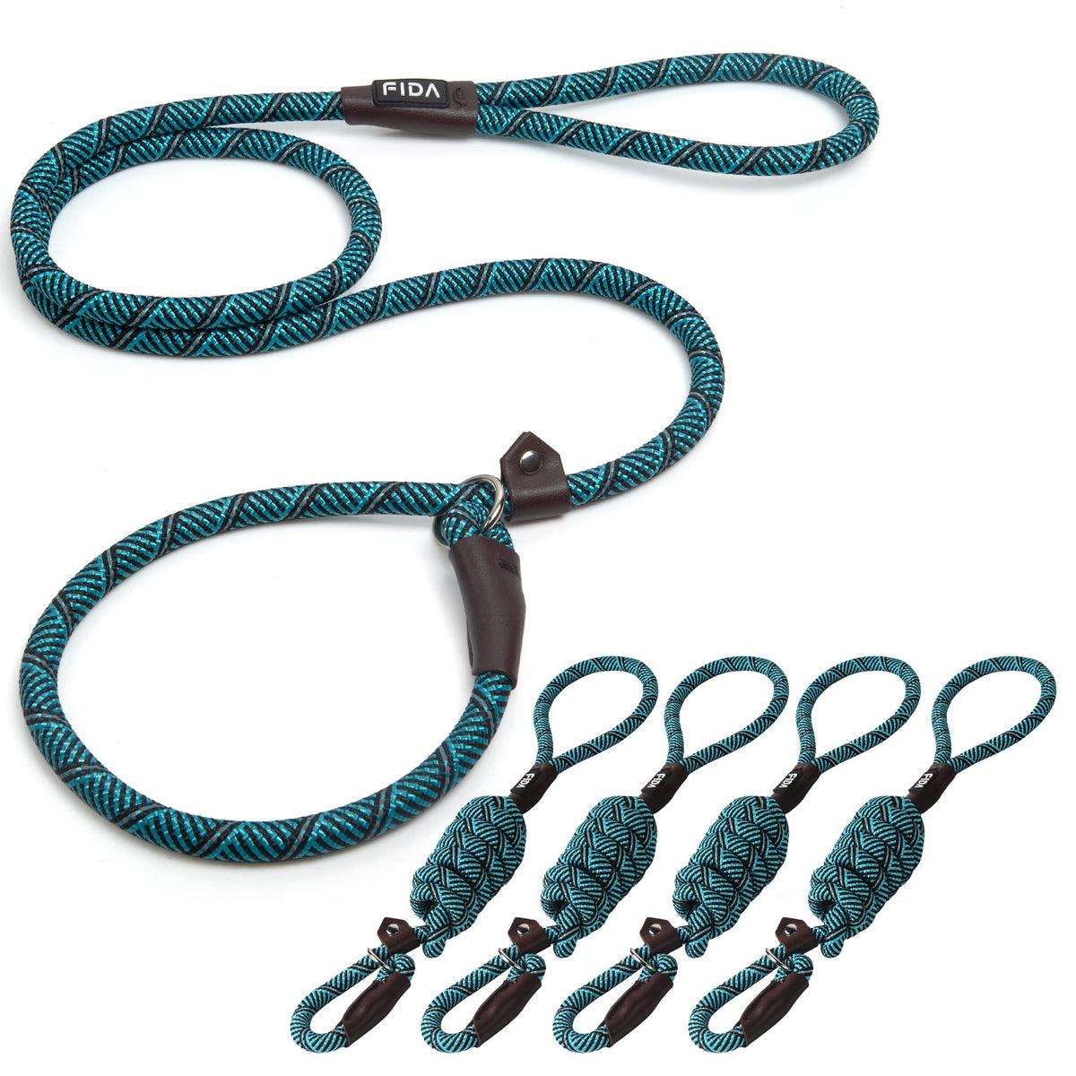 Fida Durable Slip Lead Dog Leash, 6 FT x 1/2" Dog Training Leash, Green