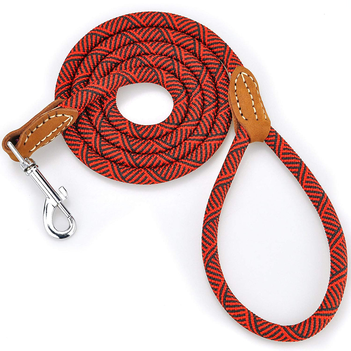 Mile High Life Dog Leash with Genuine Leather-Wrapped Ends, 4/5/6FT