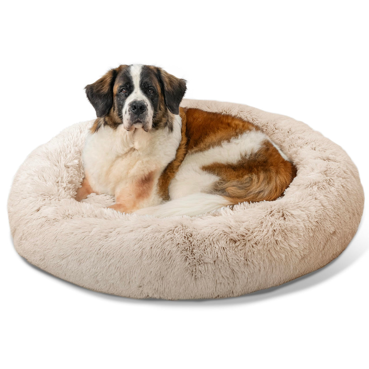 Best Friends by Sheri Original Calming Donut Dog Bed, Oyster, Small, 23"