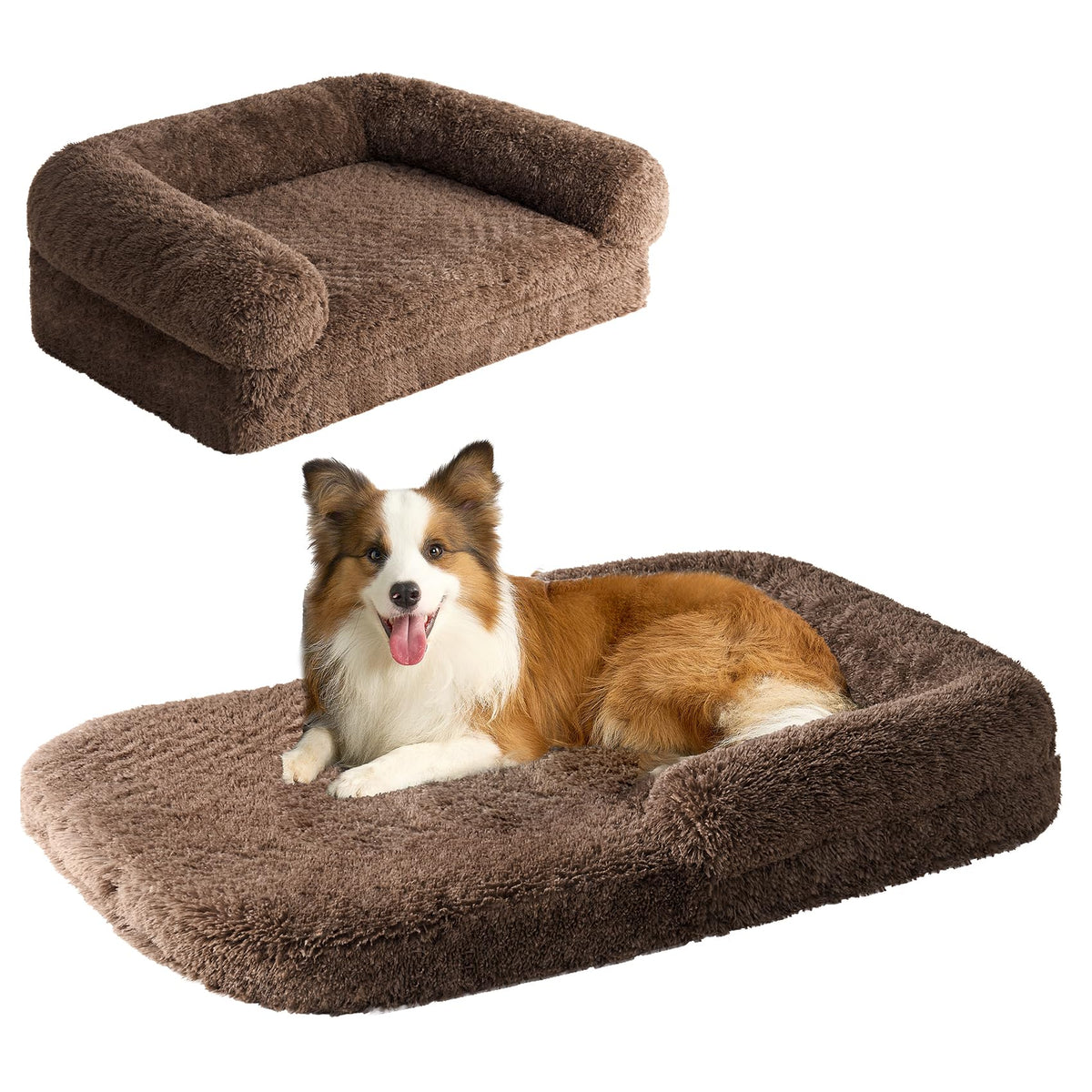 EHEYCIGA Orthopedic Foldable Human Dog Bed - 72x44x11, Grey