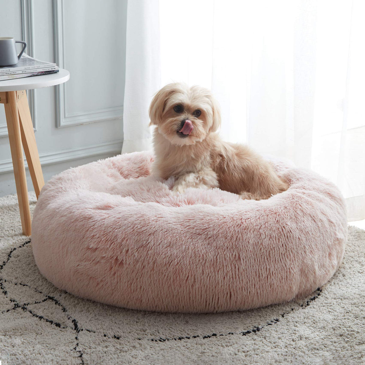 WESTERN HOME WH Calming Soft Round Dog &Cat Bed Small Dog Bed Washable,20"