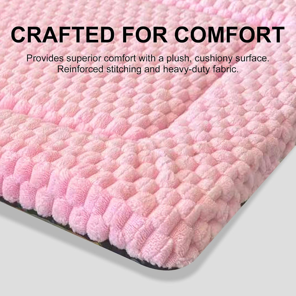 Dog Bed Mat,Reversible & Ultra Soft Kennel Pad-Machine Washable Pet Bed for Dogs & Cats-All-Weather Crate Liner for Crates,Carriers & Travel (Pink, 35" L x 23" W x 1.5" Th)