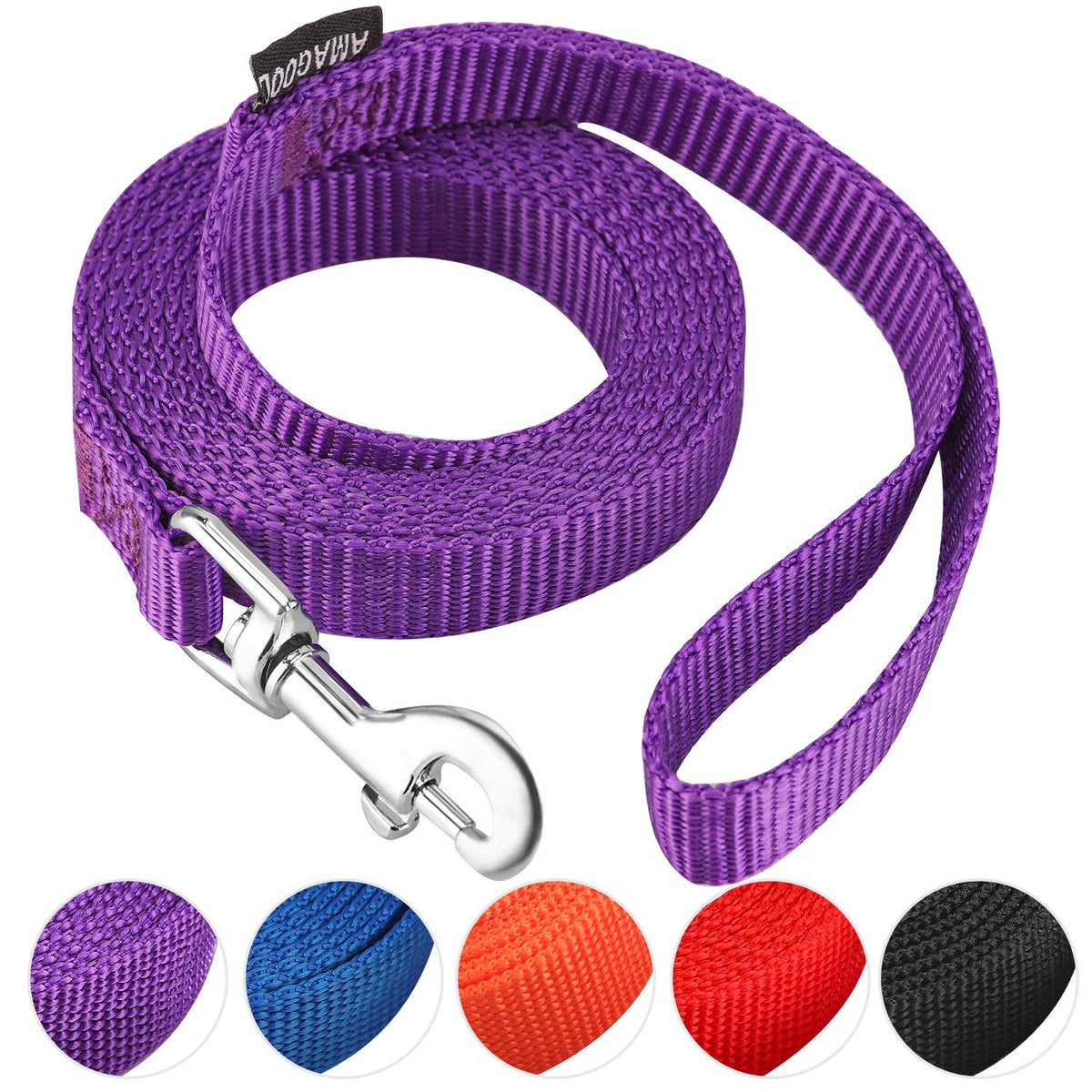 6 FT Puppy/Dog Leashes, Strong Traditional Style Leash with Easy to Use Collar Hook,Dog Lead Great for Small(Red,5/8" x 6 Feet) (Red)