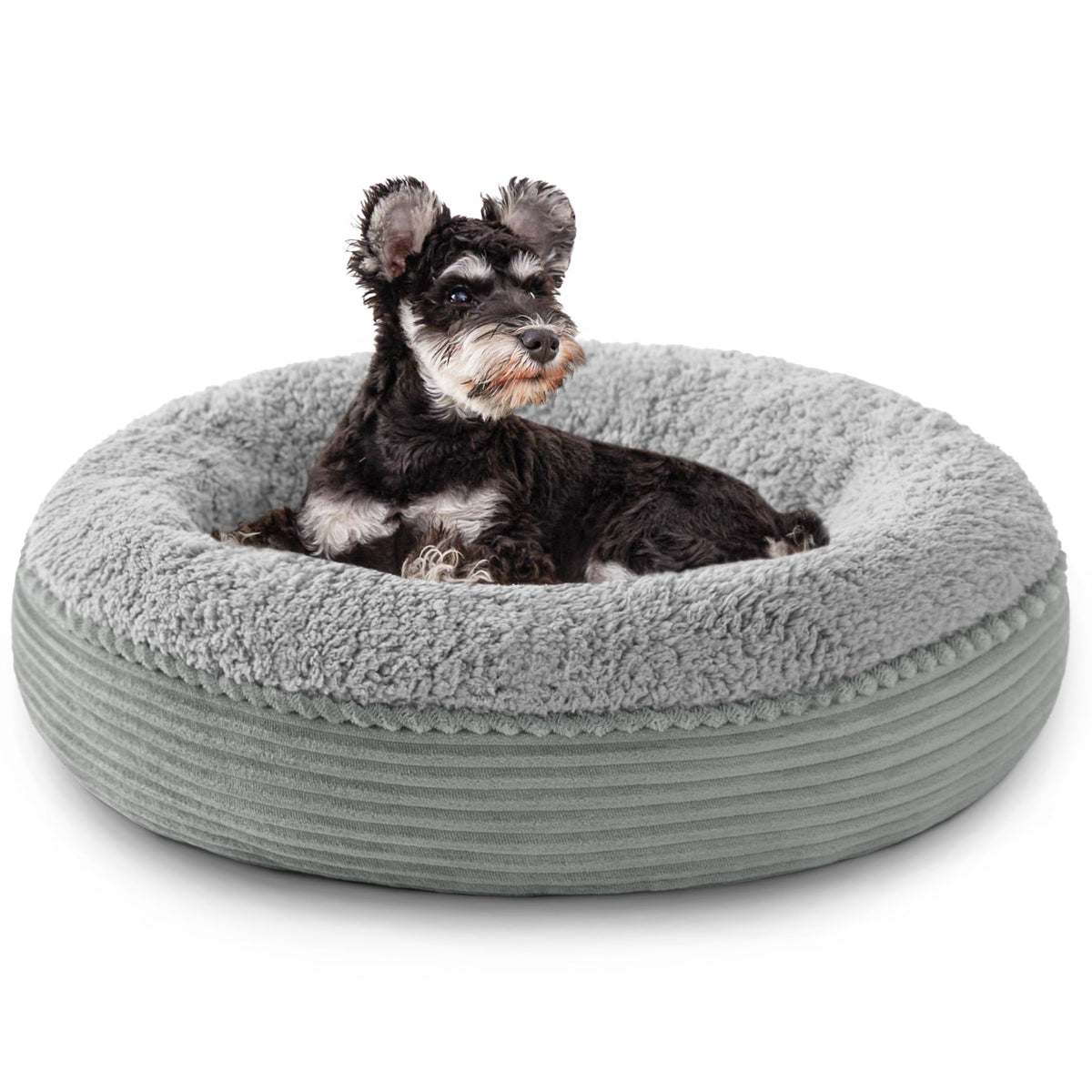Love's cabin Round Donut Cat and Dog Cushion Bed, 20in Bed for Cats or Small Dogs, Anti-Slip & Water-Resistant Bottom, Super Soft Durable Fabric Pet Beds, Washable Luxury Cat & Dog Bed Gray