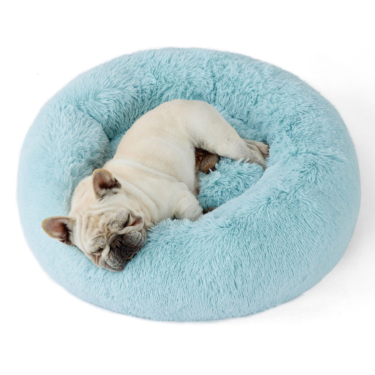 Bedsure Calming Cat Beds Donut Round Washable Kitten Bed,20 inches Camel