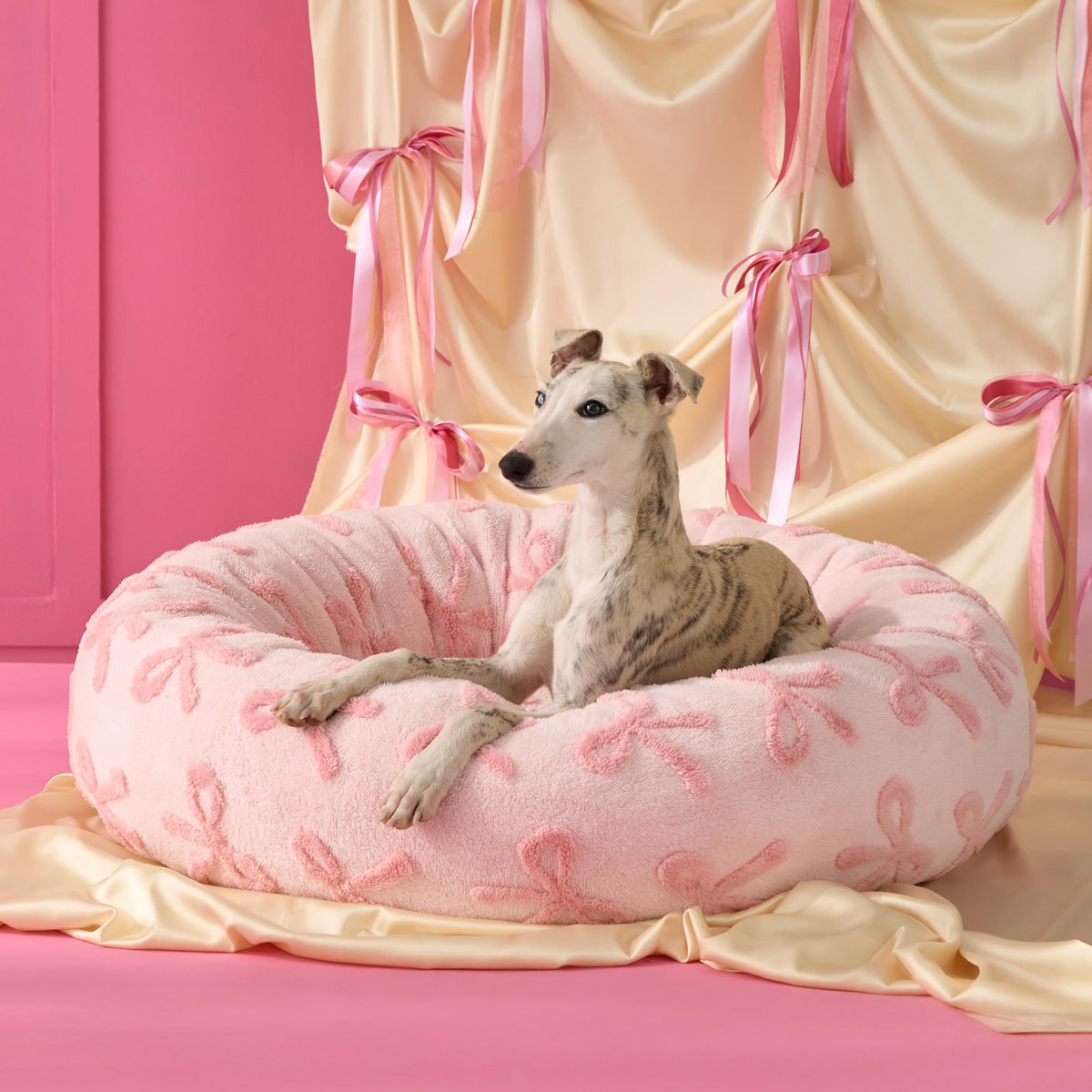 LE SURE Shown on TV Jacquard Donut Dog Beds Large Sized Dog,Green 36x36x8in