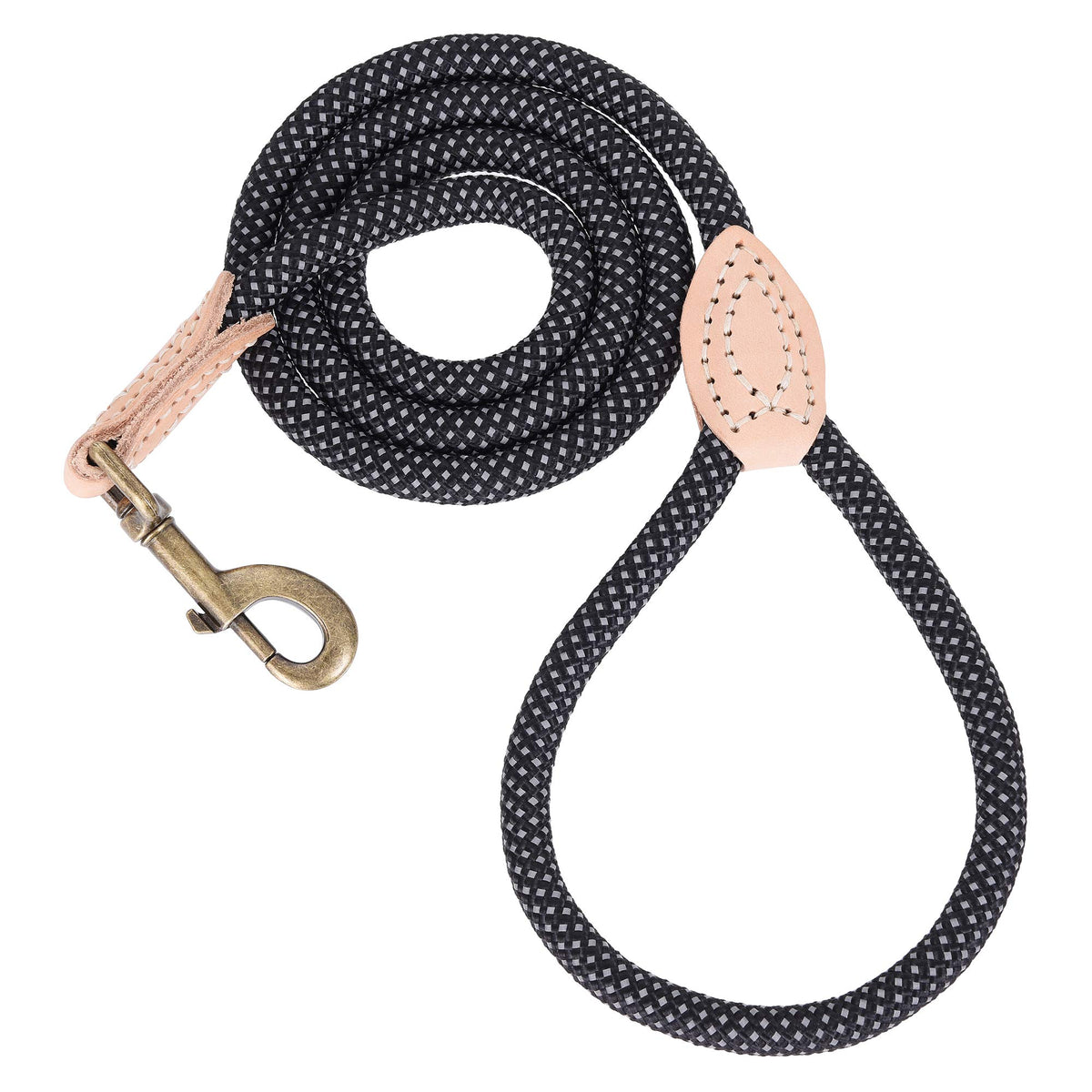 Mile High Life Dog Leash with Genuine Leather-Wrapped Ends, 4/5/6FT