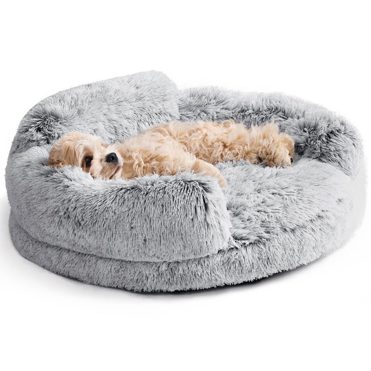 EHEYCIGA 23" Calming Donut Dog Bed for Small Dog & Cat Washable Pet Couch