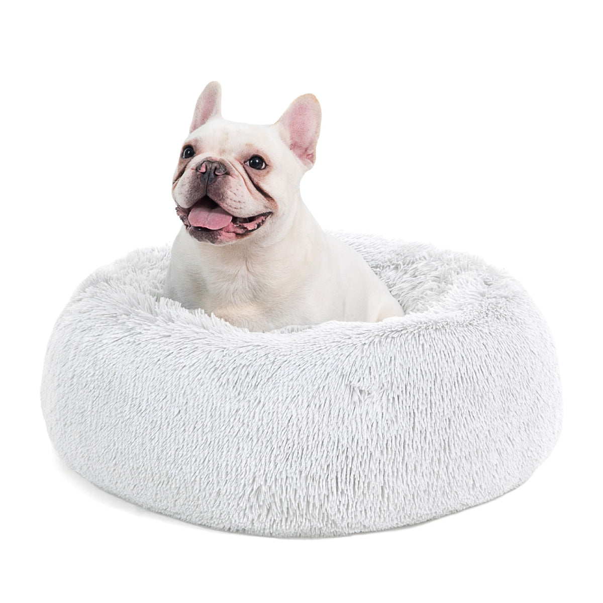 Bedsure Calming Cat Beds Donut Round Washable Kitten Bed,20 inches Camel