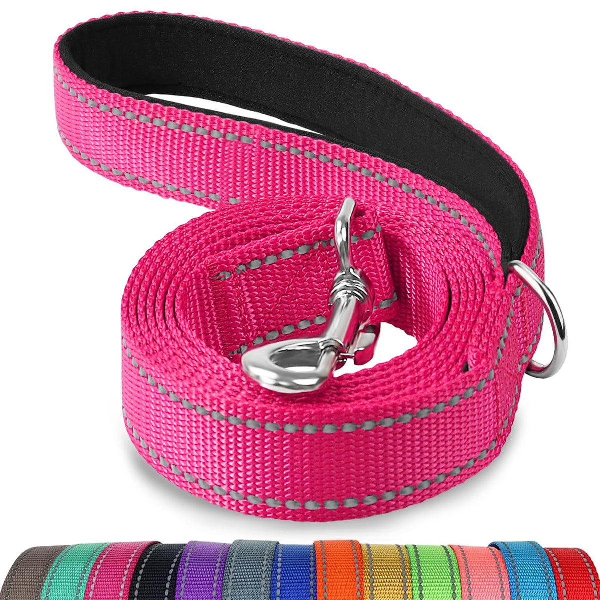 Joytale Reflective Dog Leash for Medium & Large Dogs, 6 FT x 1", Turquoise
