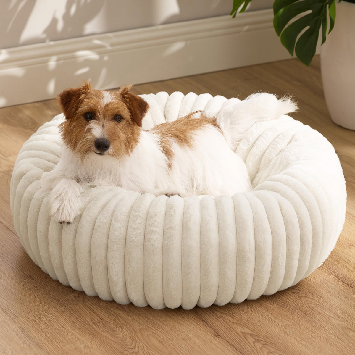 Bedsure ComfyFleece® Donut Dog Bed Medium Size Dog with Washable Cover