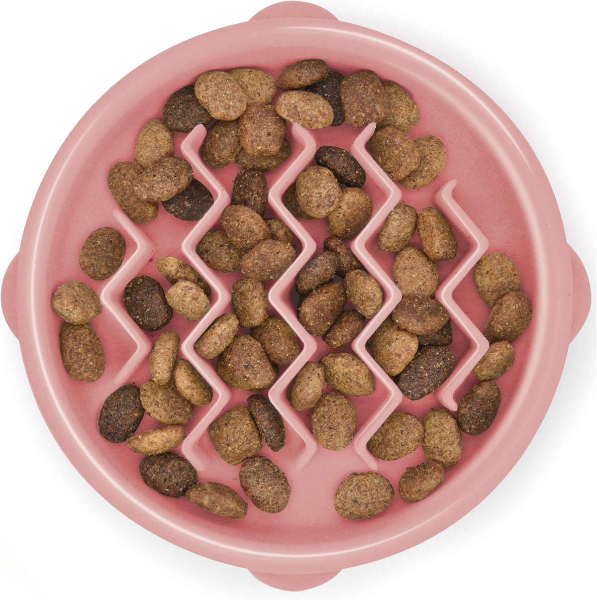 Outward Hound Fun Feeder Slo Bowl – Medium 2‑Cup Capacity, Slow Feeding, Small to Medium Dogs & Cats, Non-Slip, Blue, Notch Pattern
