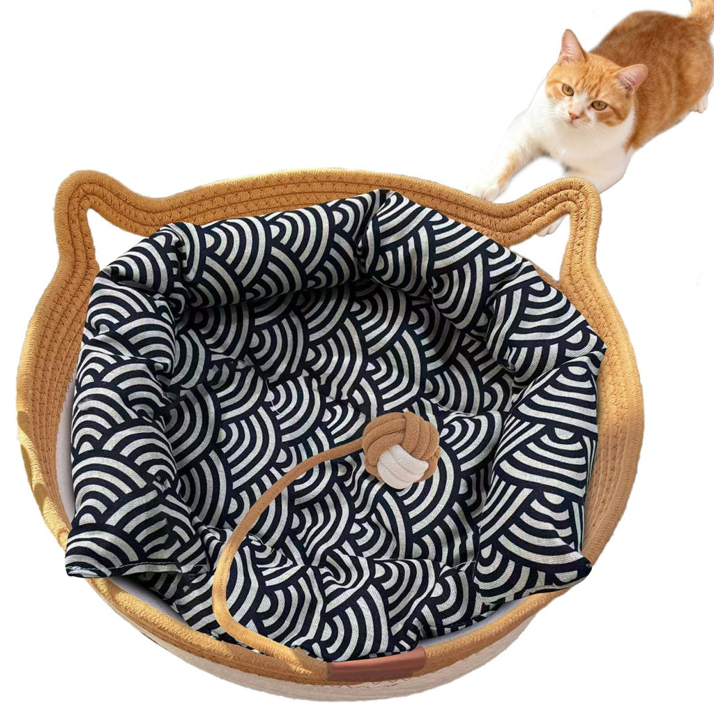 Instinct Basket, Stimuli Handwoven Cat Basket for Cats, Large
