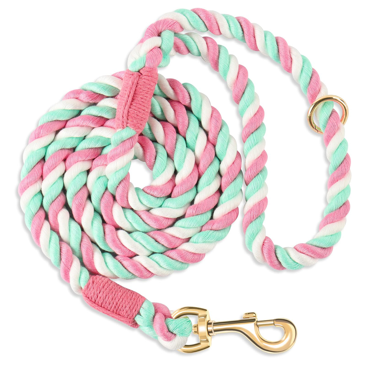 5 FT Handmade Rope Dog Leash for Small Medium and Large Dogs