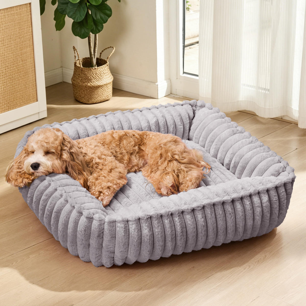 Small Dog Bed Calming Cat Bed for Indoor Cats 20’’x16’’Sage Grey