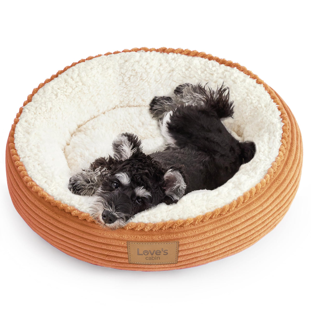 Love's cabin Round Donut Cat and Dog Cushion Bed, 20in Pet Bed for Cats or Small Dogs, Anti-Slip & Water-Resistant Bottom, Soft Durable Fabric Pet beds, Washable Luxury Cat Dog Bed Lavender Stripe
