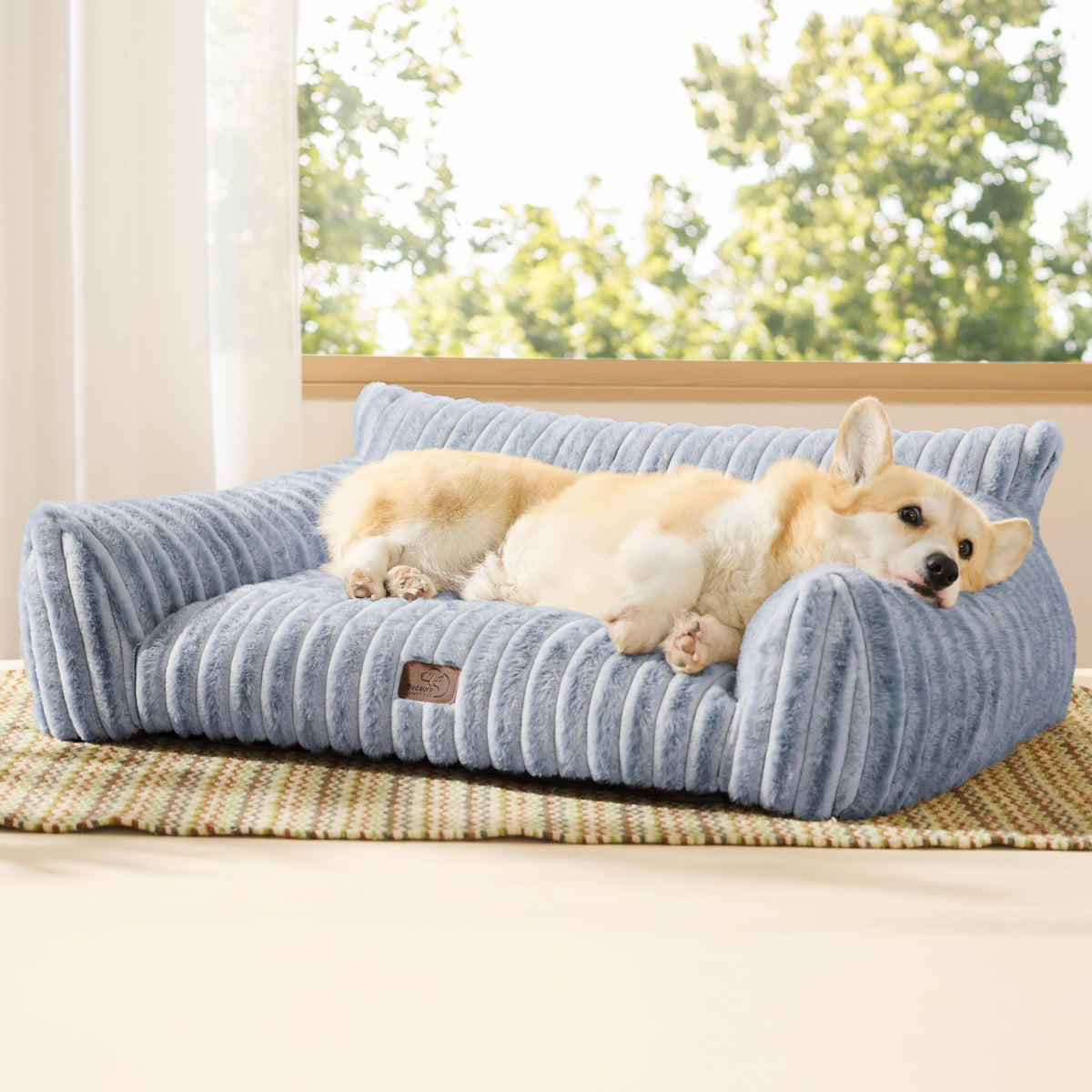 Bedsure ComfyFleece® Shown on TV Fluffy Cute Cat Couch for Pets,24in Cream