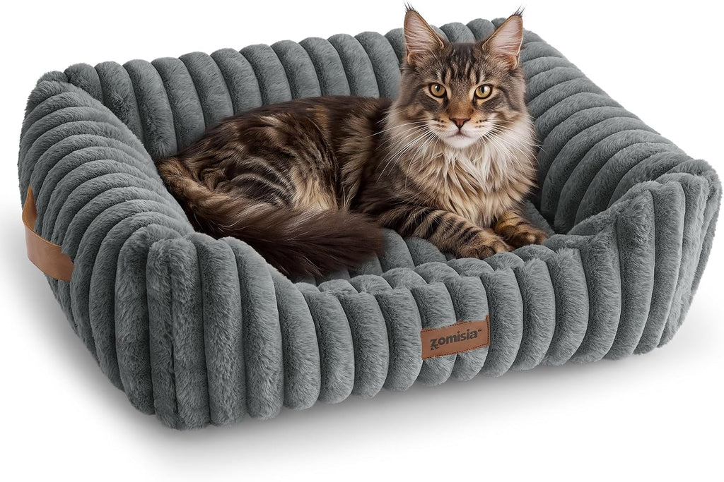 ZOMISIA Orthopedic Large Cat Bed with Removable Washable Cover, 25x21''