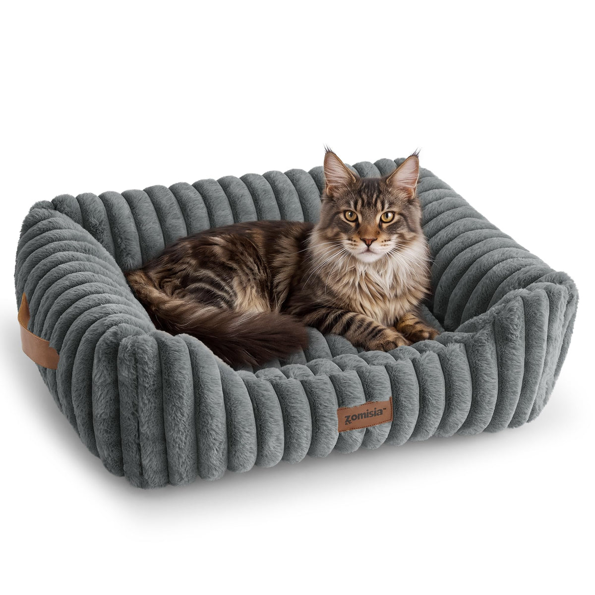 ZOMISIA Orthopedic Large Cat Bed with Removable Washable Cover, 25x21''