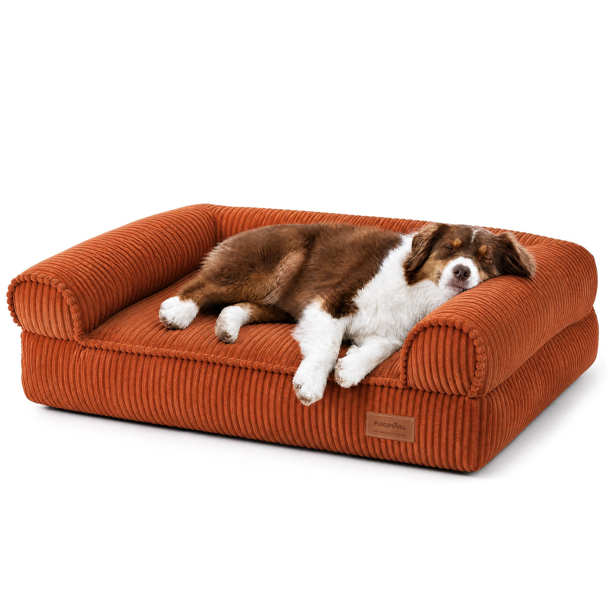 FUKUMARU Dog Couch Bed, Corduroy Cozy Cat Bed, Waterproof, Washable Cover