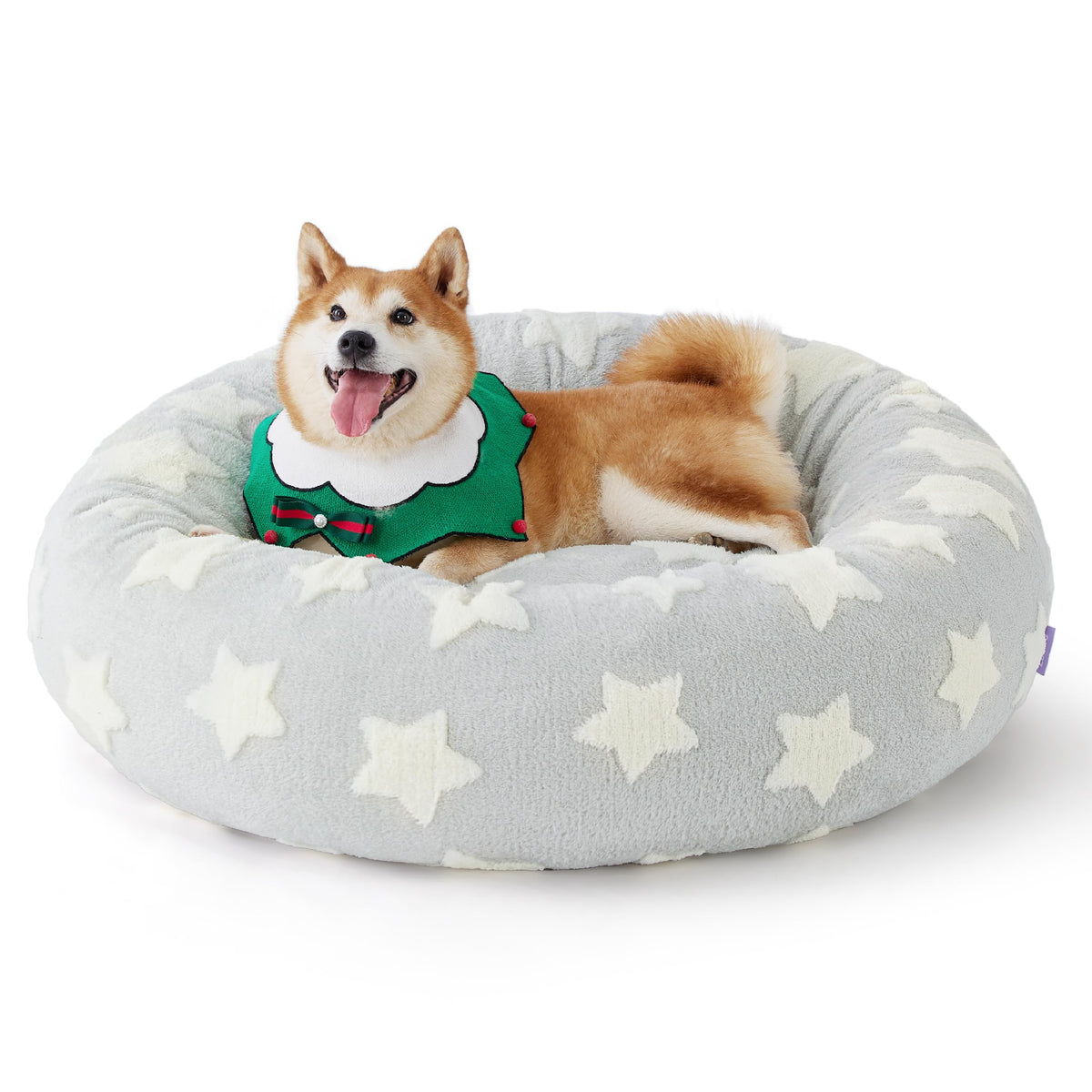 LE SURE Shown on TV Jacquard Donut Dog Beds Large Sized Dog,Green 36x36x8in