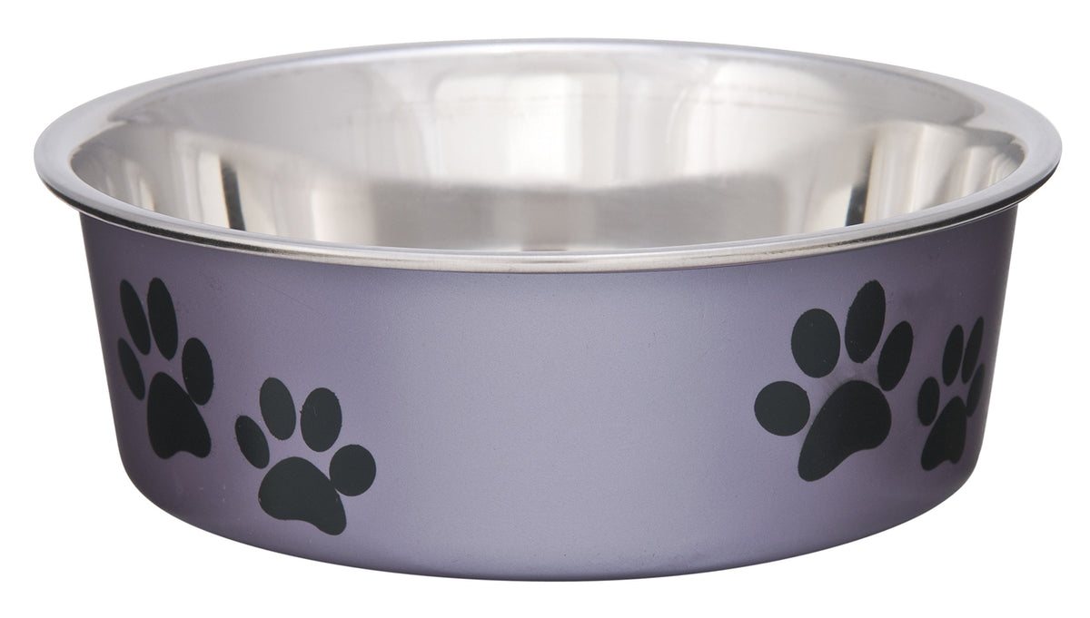 Loving Pets Bella Dog Bowls - Stainless Steel Dog & Cat Bowls - Spill Proof Dog Food Bowl, Cat Bowl, Puppy Essentials & Pet Supplies Great for Home & Travel (Small 10-20 lbs, Blueberry)