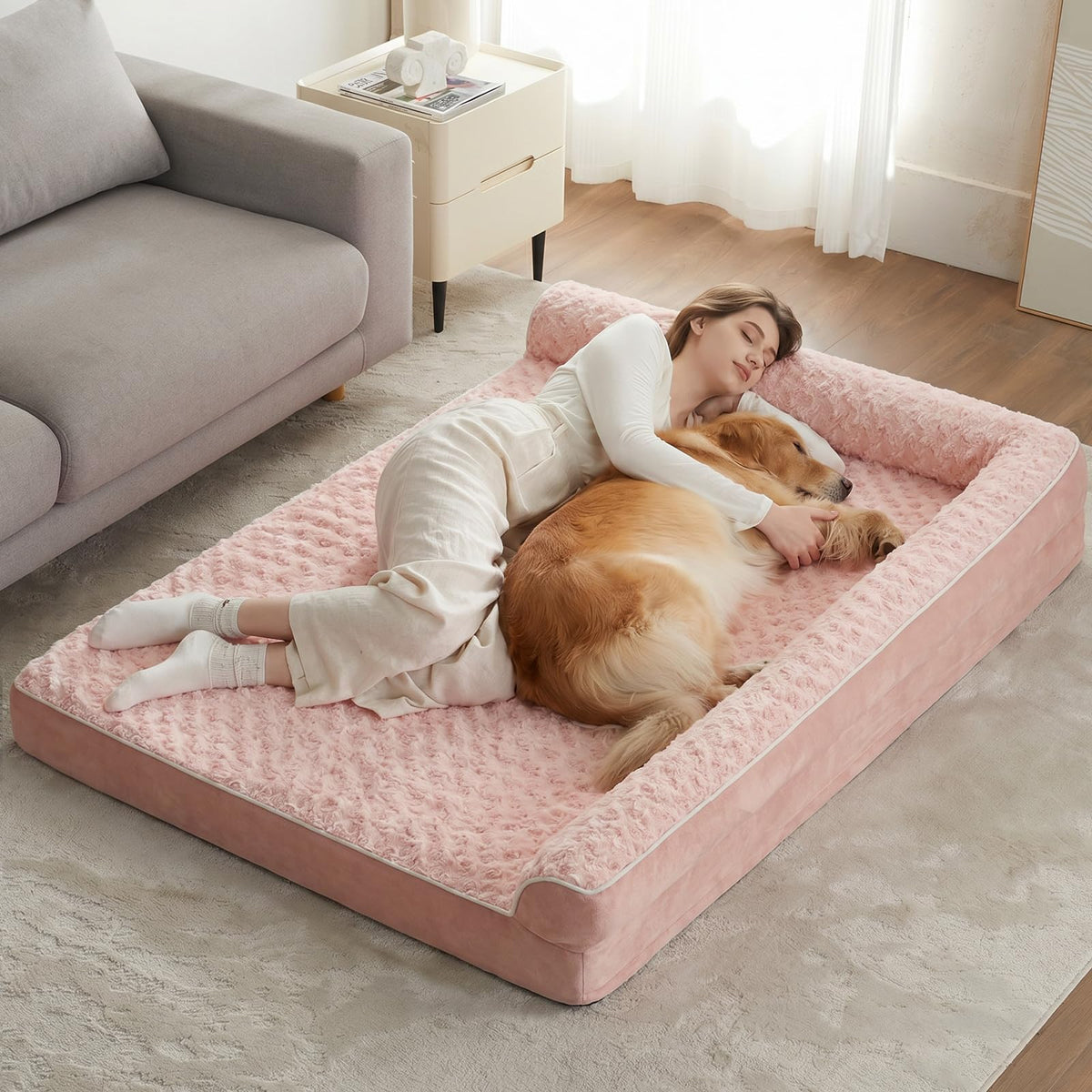 BFPETHOME Orthopedic Washable Dog Bed, Sleeping Couch for Large Senior Dogs