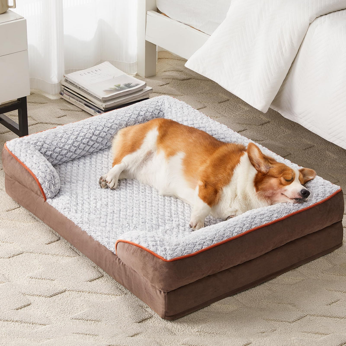 LEXTRO Washable Orthopedic Dog Bed, Waterproof Couch for Large Senior Dogs