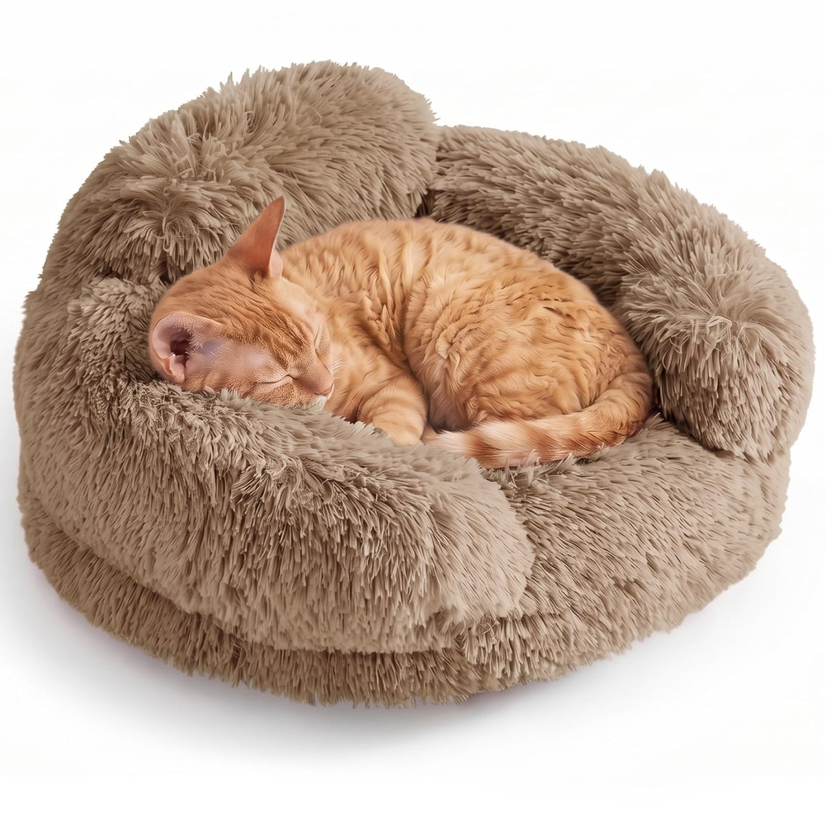 EHEYCIGA 23" Calming Donut Dog Bed for Small Dog & Cat Washable Pet Couch