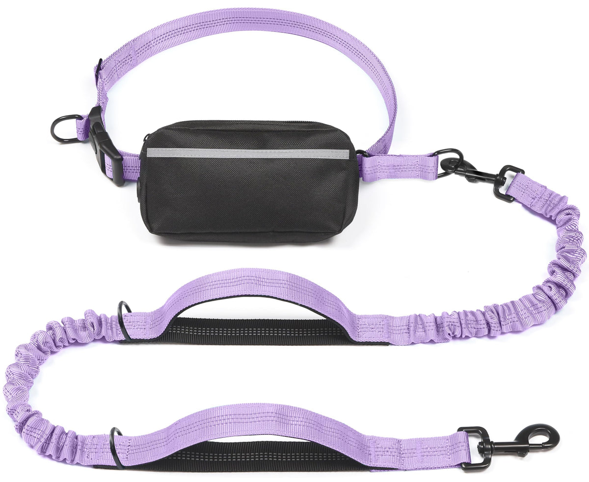 iYoShop Hands Free Dog Leash with Zipper Pouch, Large, 25-120 lbs, Black