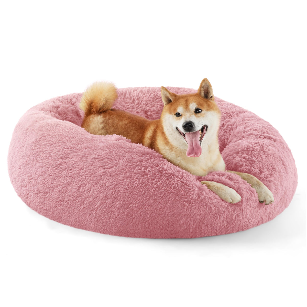 Bedsure Calming Small Dog Bed Donut Washable Cat＆Puppy Bed,23 inches Camel