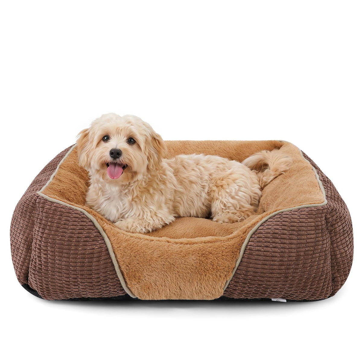 MIXJOY Dog Bed for Large Medium Small Dogs, Rectangle Washable Sleeping Puppy Bed, Soft Calming Cat Beds for Indoor Cats, Orthopedic Pet Sofa Bed, Anti-Slip Bottom with Multiple Size (20'', Grey)