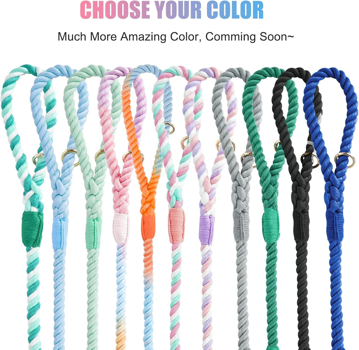 5 FT Handmade Rope Dog Leash for Small Medium and Large Dogs
