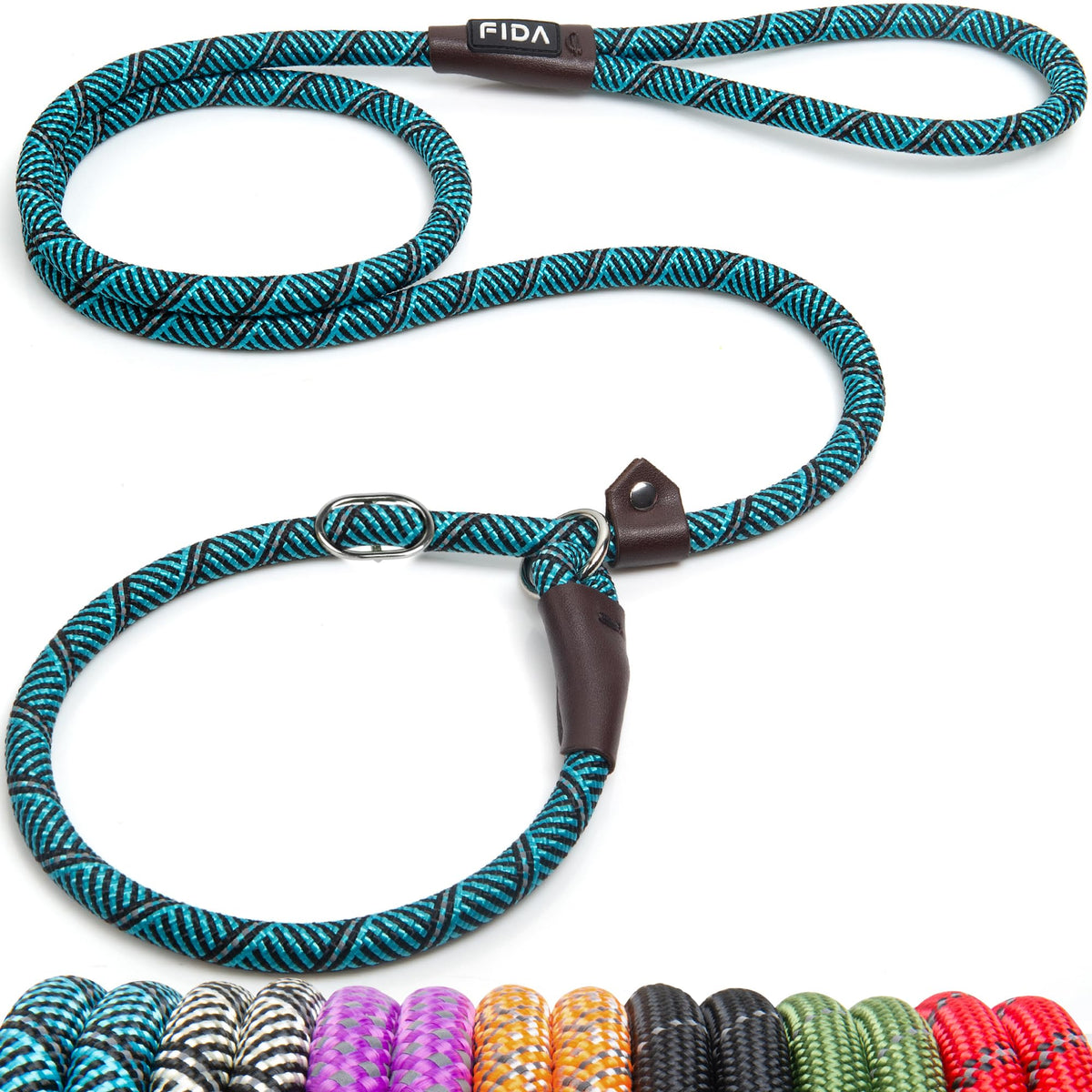 Fida Durable Slip Lead Dog Leash, 6 FT x 1/2" Dog Training Leash, Green