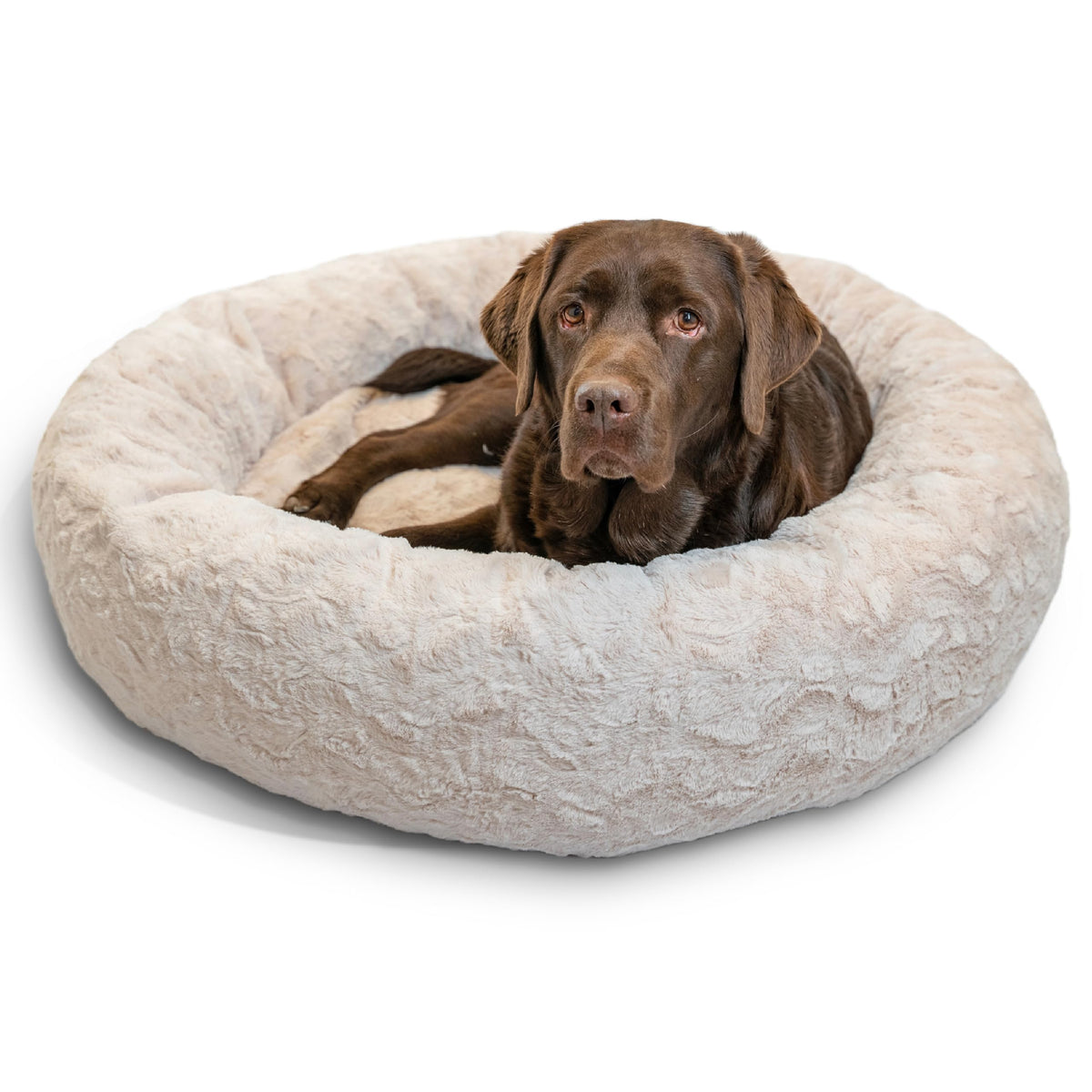 Best Friends by Sheri Original Calming Donut Dog Bed, Oyster, Small, 23"