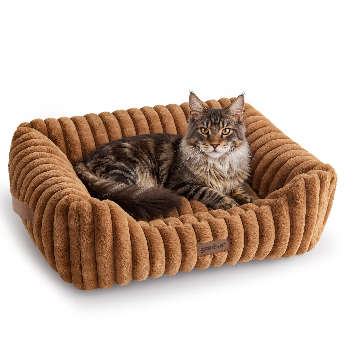 ZOMISIA Orthopedic Large Cat Bed with Removable Washable Cover, 25x21''