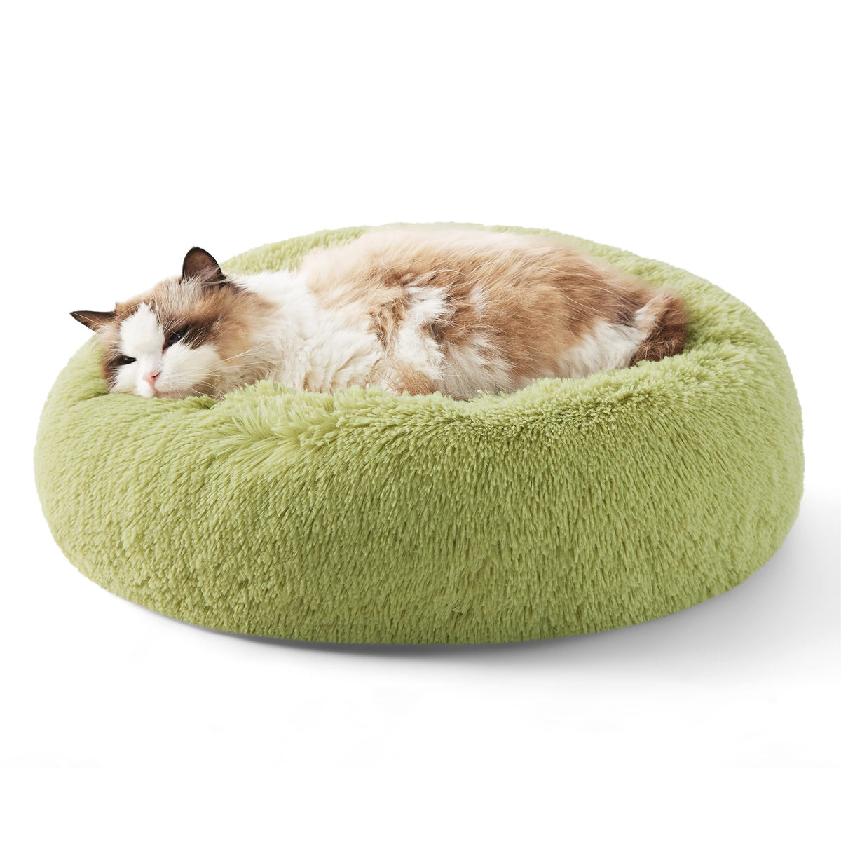 Bedsure Calming Small Dog Bed Donut Washable Cat＆Puppy Bed,23 inches Camel