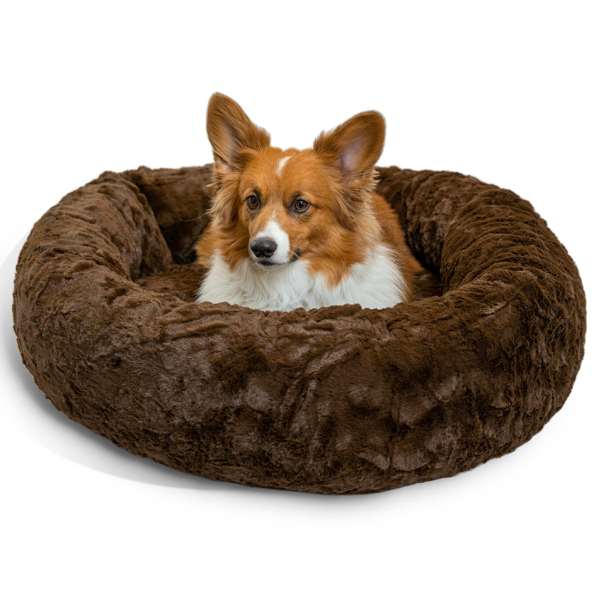 Best Friends by Sheri Original Calming Donut Dog Bed, Oyster, Small, 23"
