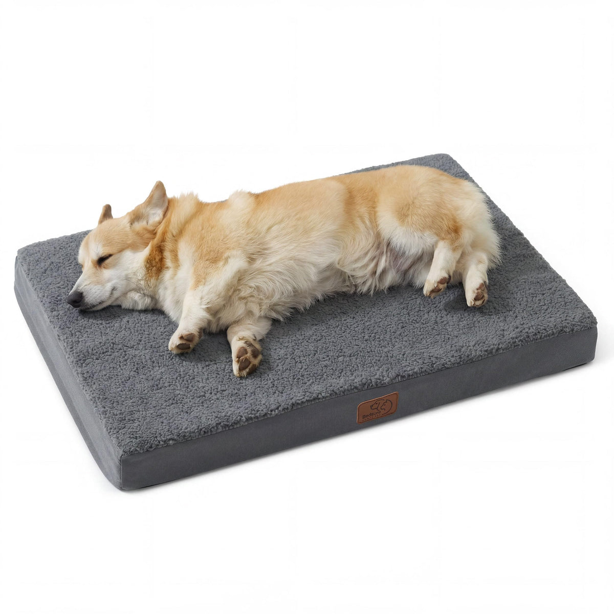 Bedsure Washable Dog Beds Large Sized Dog with Comfy Sherpa, 36x27in Grey