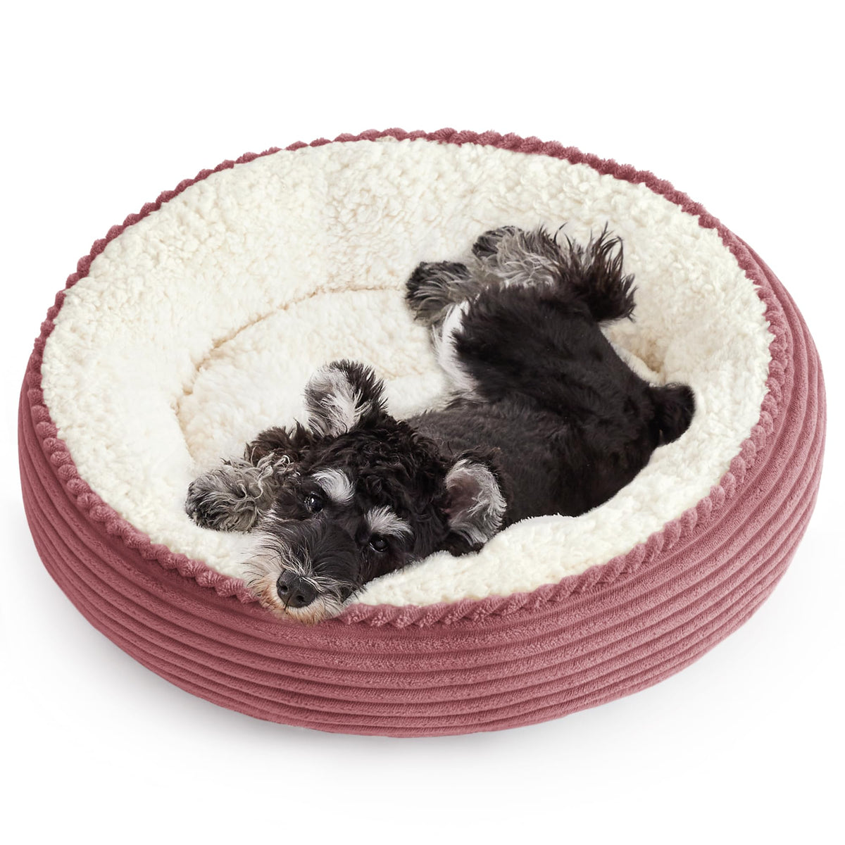 Love's cabin Round Donut Cat and Dog Cushion Bed, 20in Bed for Cats or Small Dogs, Anti-Slip & Water-Resistant Bottom, Super Soft Durable Fabric Pet Beds, Washable Luxury Cat & Dog Bed Gray