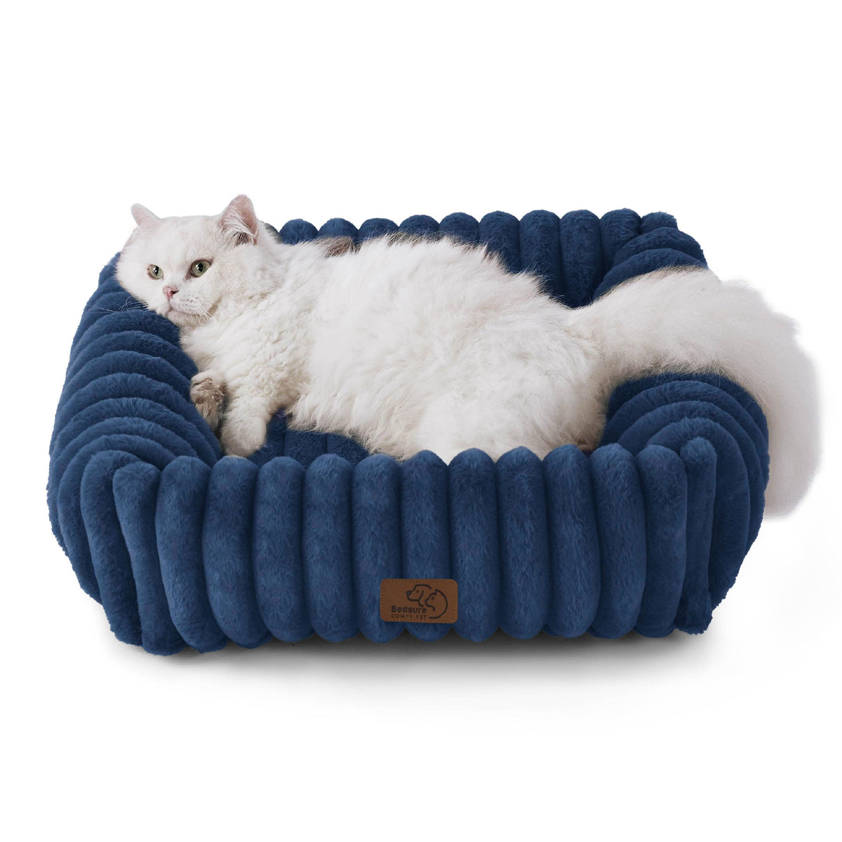Bedsure ComfyFleece® Cute Dog Bed for Small Medium Dogs Washable,25in Cream