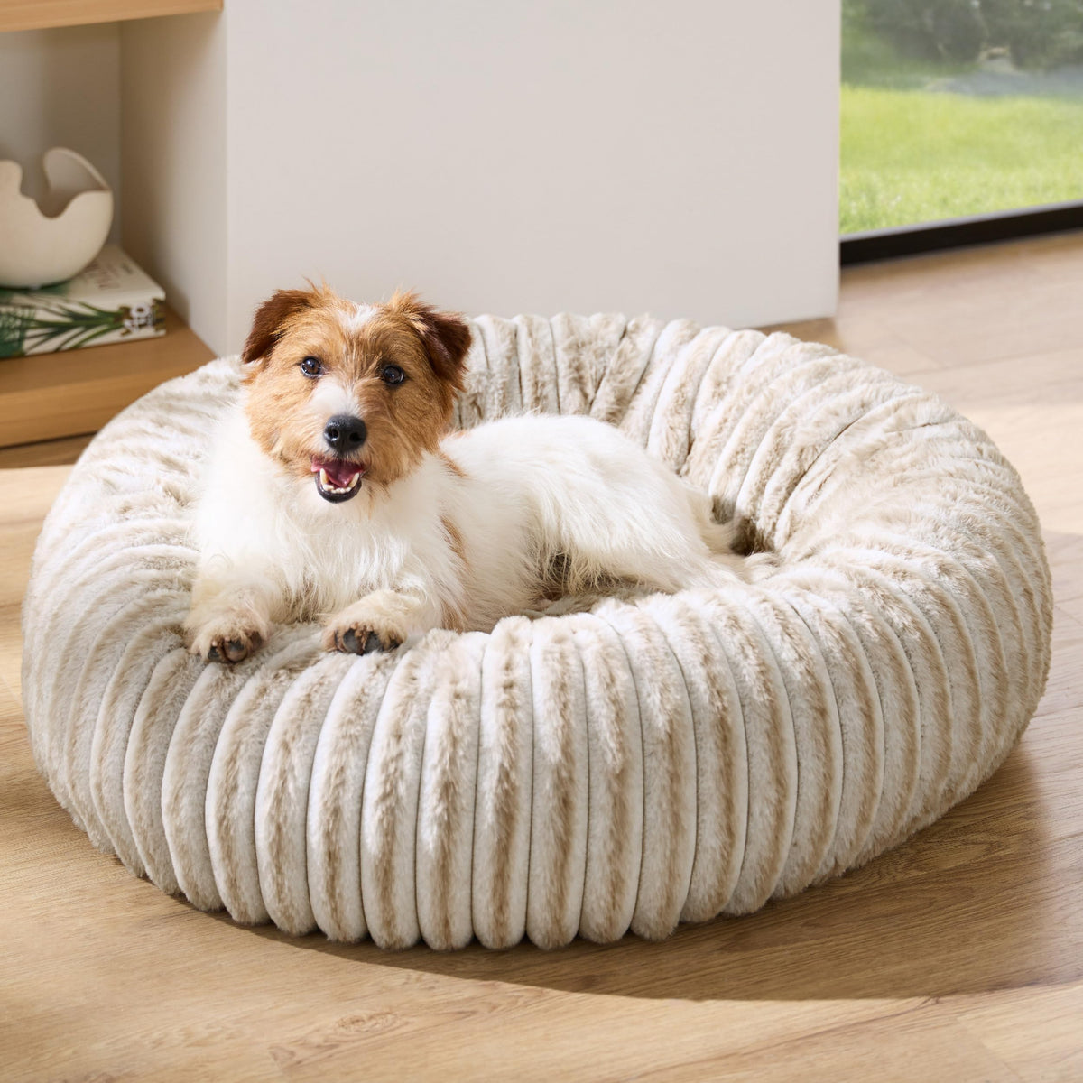 Bedsure ComfyFleece® Donut Dog Bed Medium Size Dog with Washable Cover