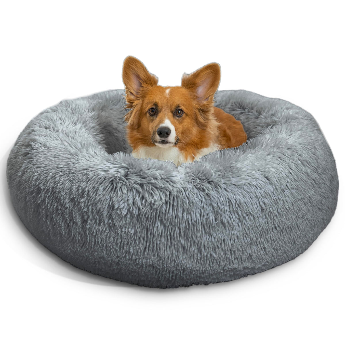 Best Friends by Sheri Original Calming Donut Dog Bed, Oyster, Small, 23"