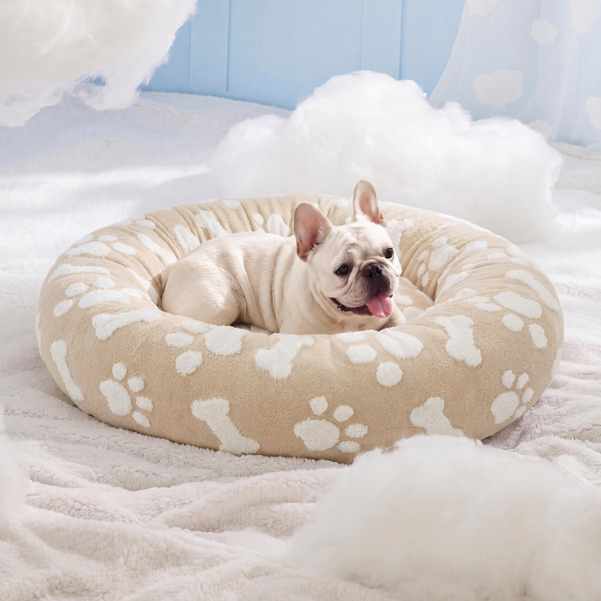LE SURE Shown on TV Jacquard Donut Dog Beds Large Sized Dog,Green 36x36x8in