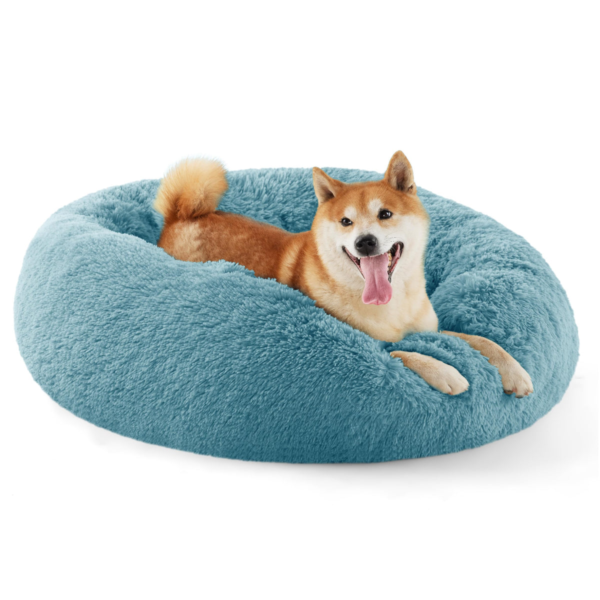 Bedsure Calming Small Dog Bed Donut Washable Cat＆Puppy Bed,23 inches Camel